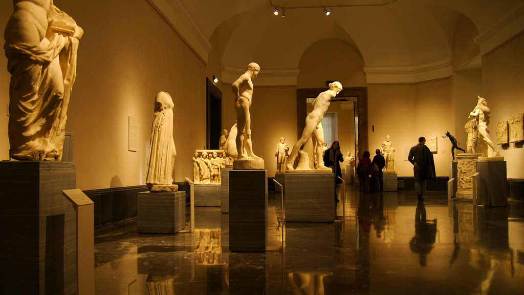 Statues inside the Museo del Prado